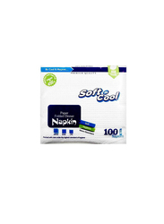 SoftnCool White Paper Napkin 23*23cm 2 ply, 1 pack x 100 sheets