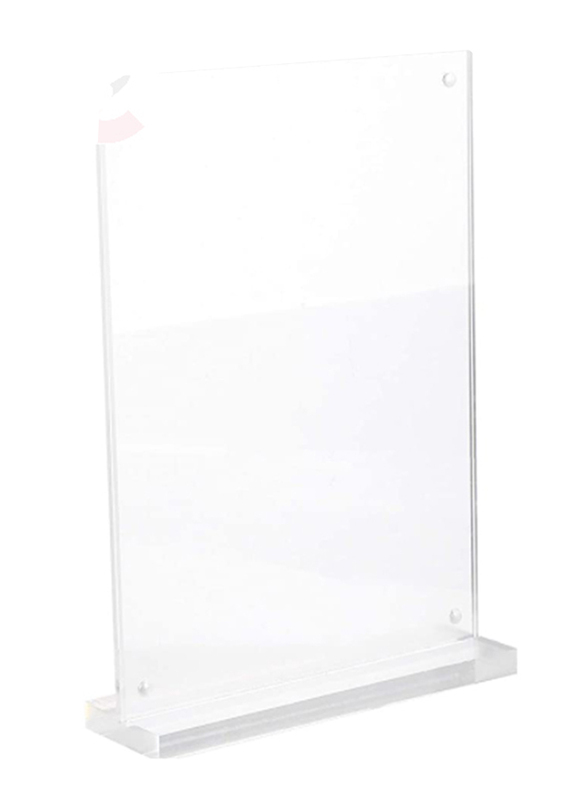 Modest Acrylic 2 Sided T-Base Sign Holder, 148 x 210cm, Clear