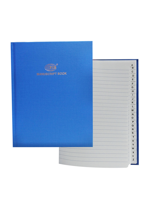 FIS Single Ruled Manuscript Book, 3 Quire, 8mm, 288 Sheets, 9 x 7 inch, Blue