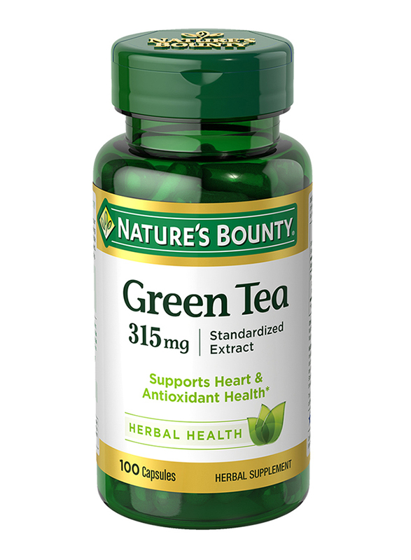 Nature's Bounty Green Tea Herbal Supplement, 315mg, 100 Capsules