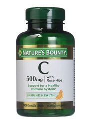 Nature's Bounty Vitamin C Chewable Tablets, with Rose Hips, 500mg, 90 Tablets