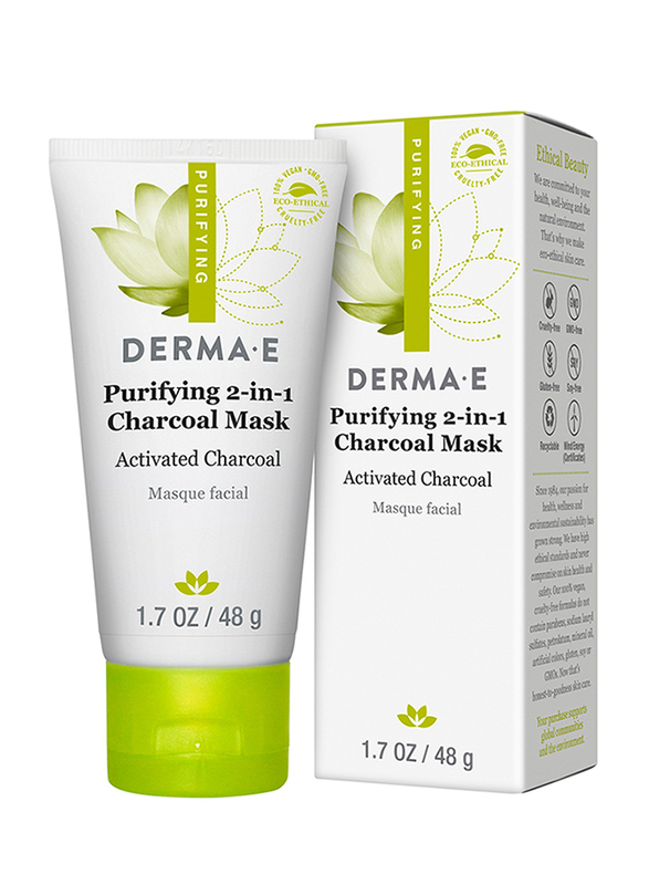 Derma E Purifying 2-in-1 Charcoal Mask, 48gm