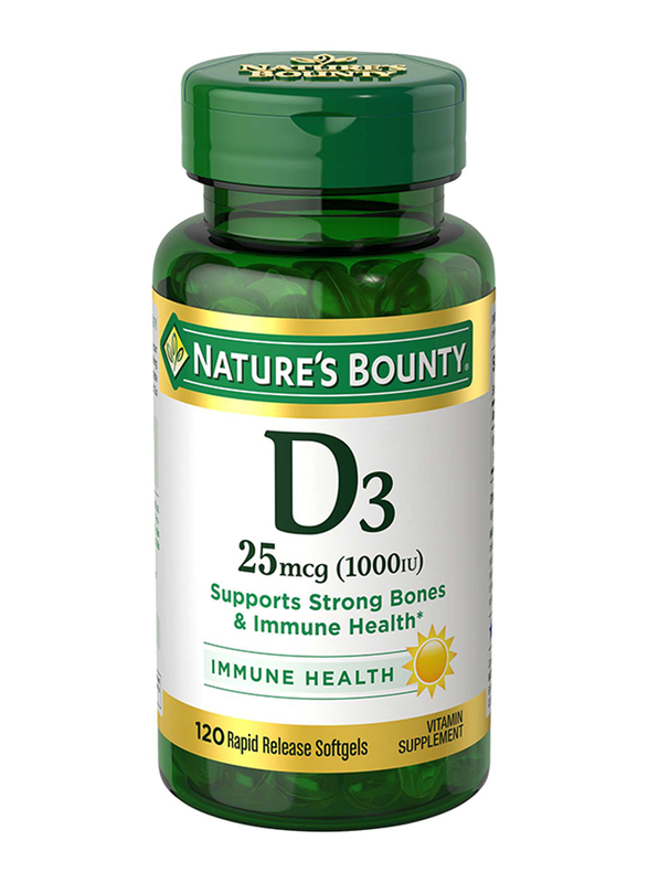 Nature's Bounty Vitamin D3 Supplement, 1000 IU, 120 Softgels
