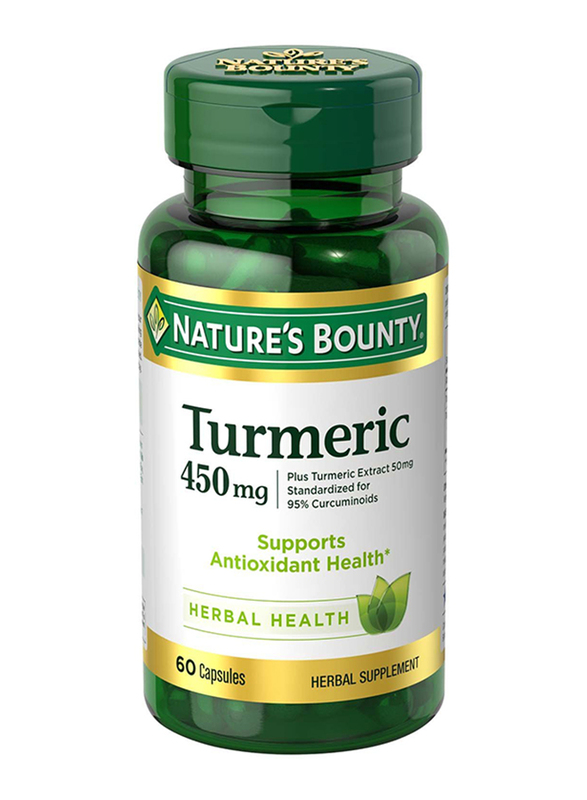 Nature's Bounty Turmeric Herbal Supplement, 450mg, 60 Capsules