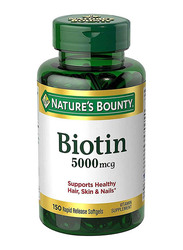 Nature's Bounty Biotin Vitamin Supplement, 5000mcg, 150 Softgels