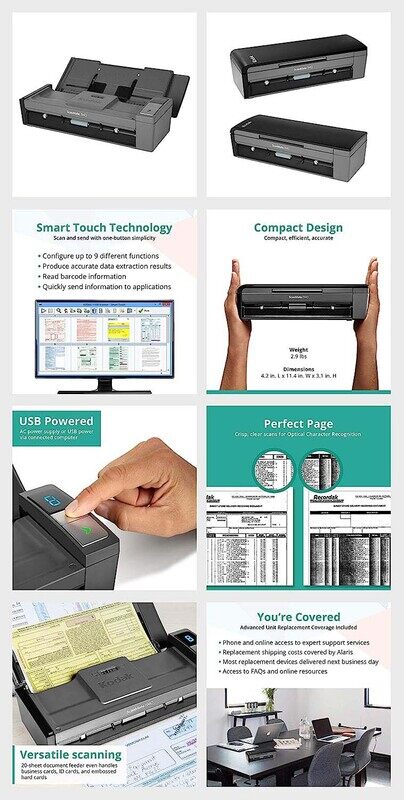 Kodak Alaris Scanmate i940 Portable Scanner, Black