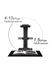 Czur ET18 Pro Overhead Portable Book Scanner with Battery, Black