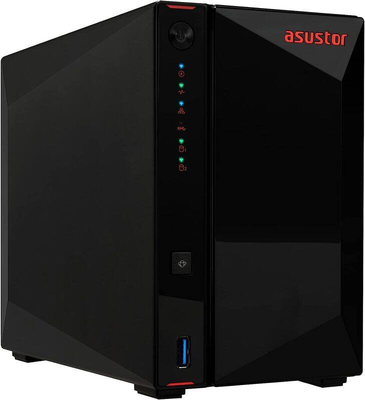 

Asustor 2 Bay Intel Celeron Dual-Core 2GB SO-DIMM DDR4 External Tower Storage, AS5202T, Black