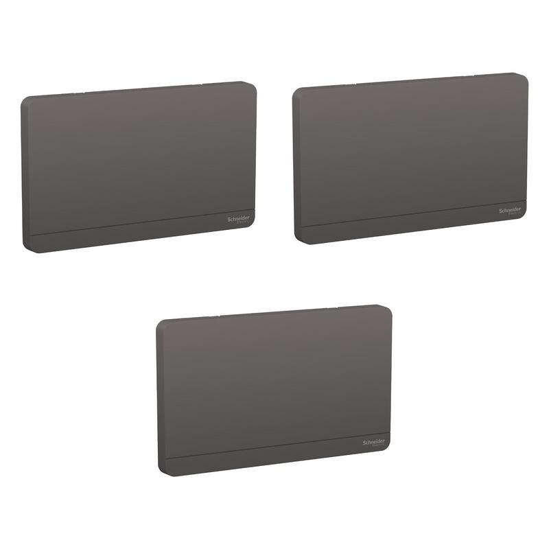 Schneider Electric AvatarOn, 2G Blank Plate, Dark grey (Model Number -E8330TX_DG) - Pack of 3