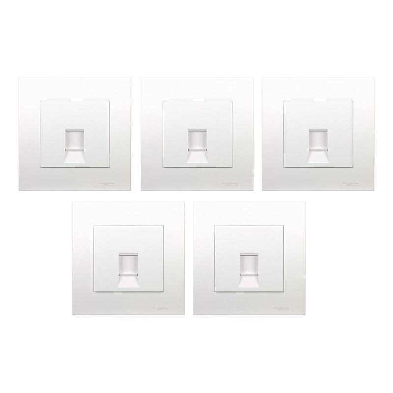 Schneider Electric Vivace White - 1 Gang Keystone Wallplate With Shutter Without Ketstone Jack Rj-45 - Pack of 5