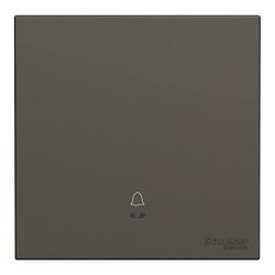 Schneider Electric Avataron C Bell Press Switch With Fluorecent Locator E8731BP_DG, 1 Gang, 10A Dark Grey 250 V