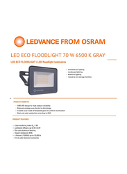 Ledvance Eco IP65 Water Resistant LED Flood Light, 70W, 6500K, Daylight White