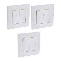 Schneider Electric KB32R_1 Vivace White - 1-way plate switch 2 gang - 16AX - white - Pack of 3