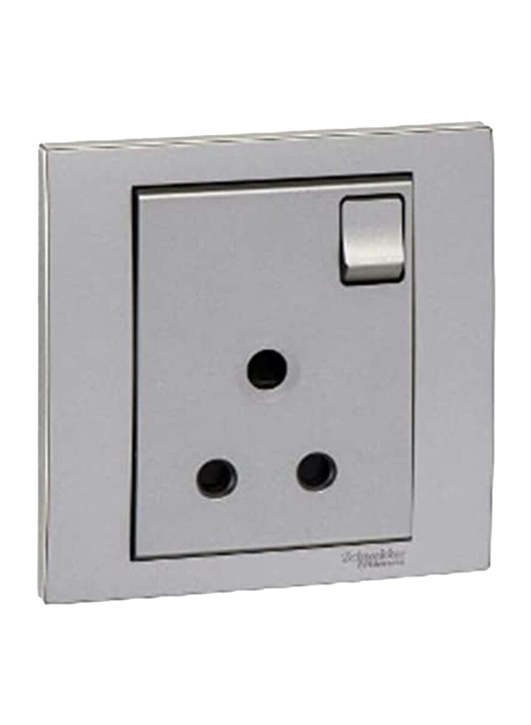 Schneider Electric Vivace 13A 1 Gang Single Switched Socket 230V, Silver