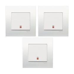 Schneider Electric KB31DR45N Vivace White- 45A 250V Double Pole Switch with Neon/Cooker control/Water Heater - Pack of 3