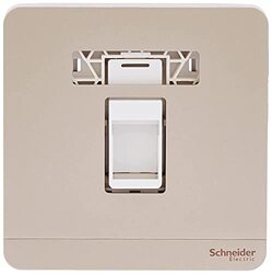 Schneider Electric E8331RJS_WG AvatarOn Gold - 1 Gang Keystone Wallplate with Shutter without Ketstone Jack RJ-45 - Pack of 5