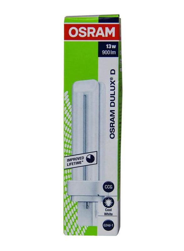 Osram Dulux D CFL Bulb, 900 Lumens, 13W 2Pin, White