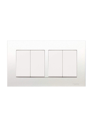 Schneider Electric Vivace 16AX 4 Gang 1 Way Plate Switch, KB34, White