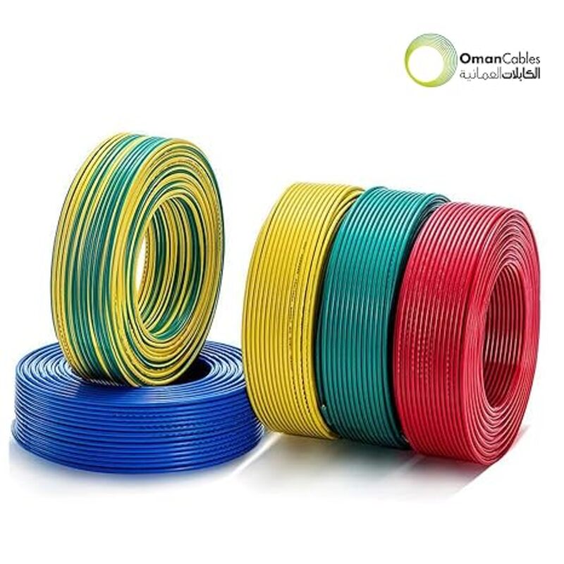 Oman Cables Single Core 6 SQMM PVC Wire Blue Color 91.44 M (100 yards) Roll - 450/750V