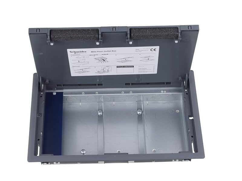 Schneider Electric Mita - empty floor box - 3 compartments - plastic - 70 mm - INS53070