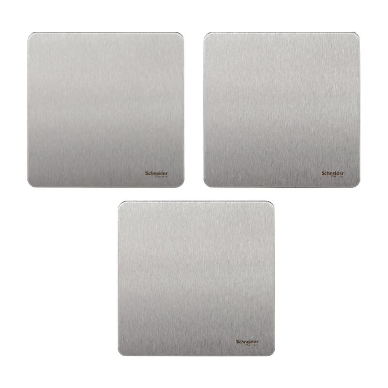 Schneider Electric Ultimate Screwless Flat Plate - blank Plate - 1 gang - stainless steel - GU8410-SS - Pack of 3