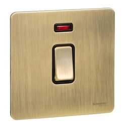 Schneider Electric Ultimate Screwless flat plate - 2-pole switch - 2 gangs - antique brass - GU4421BAB