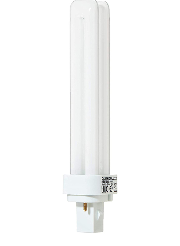 Osram Dulux D Fluorescent Bulb, 26W, G24D-3, 2-Pin, Cool Daylight White