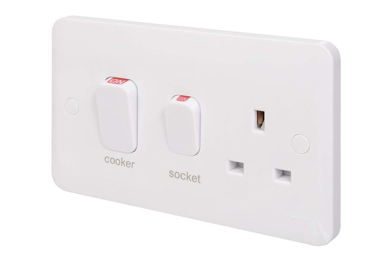 Schneider Electric Lisse - Cooker Control Unit - 2 gangs - LED - 45A DP white moulded - GGBL4001S