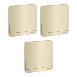 Schneider Electric E8331L1_WG AvatarOn Gold - 1-way plate switch 1 gang 16AX - Pack of 3