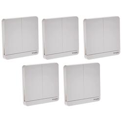 Schneider Electric E8332L1_WE AvatarOn White - 1-way plate switch 2 gang 16AX - Pack of 5