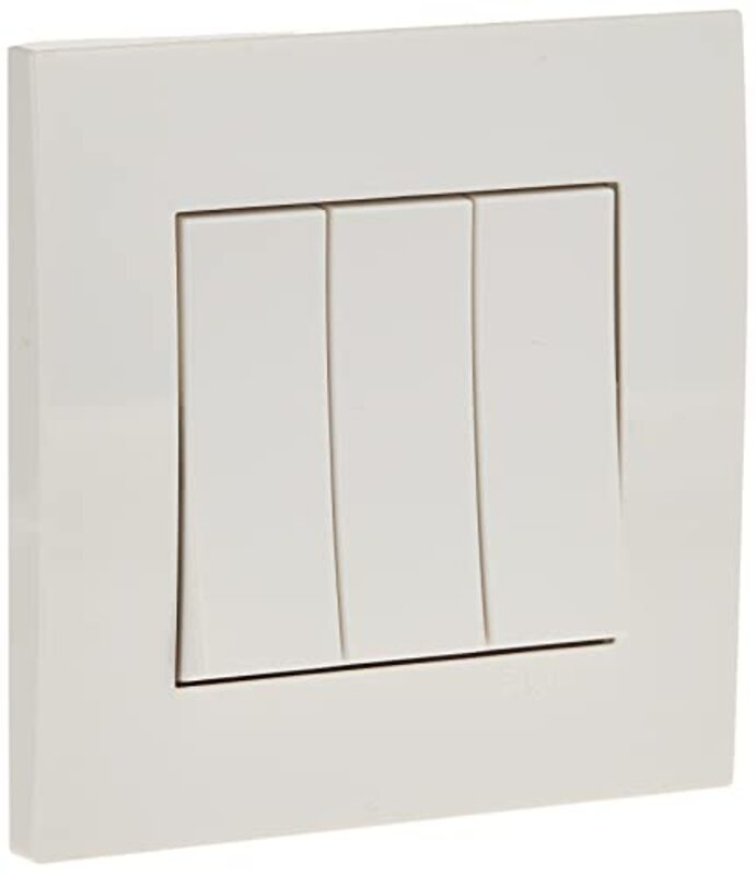 Schneider Electric KB33R_1 Vivace White - 1-way plate switch 3 gang 16AX - Pack of 3