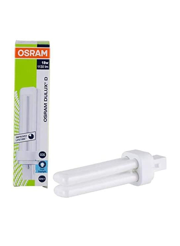 Osram Dulux D CFL Bulb, 18W, 2 Pin, 3 Pieces, Daylight White