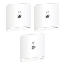 Schneider Electric AvatarOn, TV socket, , 75 Ohm, White (Model Number-E8331TV_WE) - Pack of 3