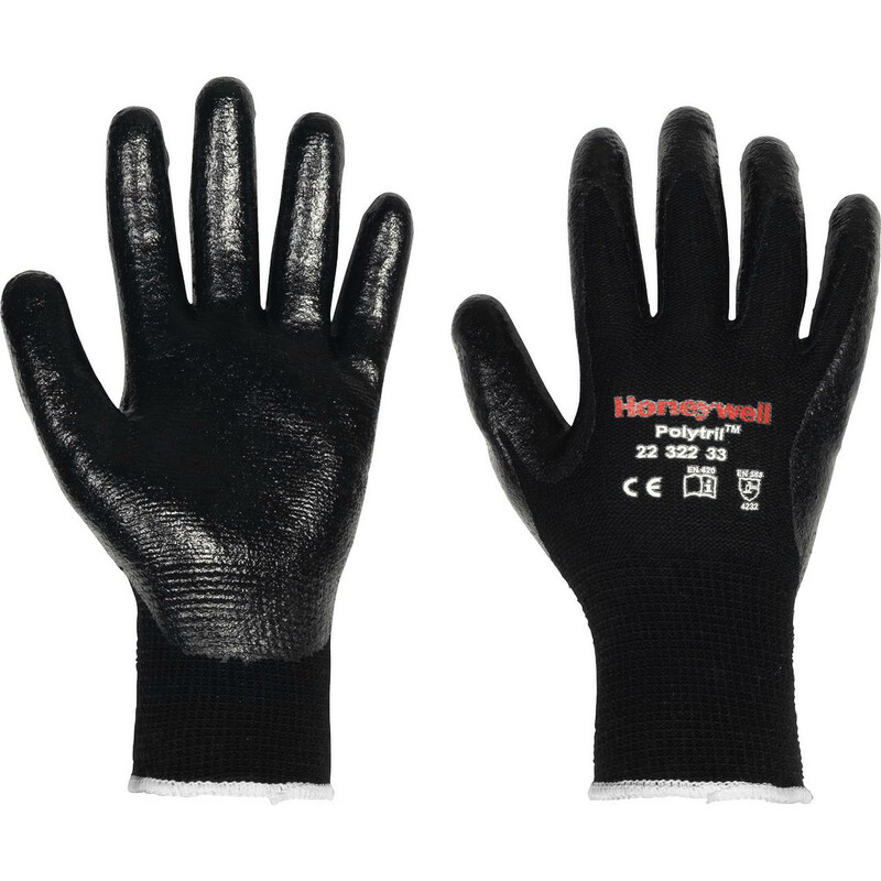 Honeywell 2232233 Polytril Mix Safety Work Gloves Nitrile Coating Size 10