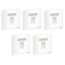 Schneider Electric AvatarOn, telephone socket, White (Model Number-E8331RJS4_WE) - Pack of 5