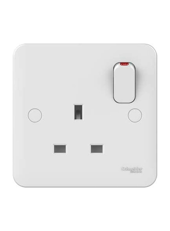 Schneider Electric Lisse 13ABS 1 Gang UK Standard Switch Socket, GGBL3020NIS, White