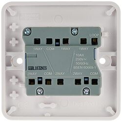 Schneider Electric GGBL1032 Lisse Plate Switch, 3 Gang, 2 Way, 10AX, White - Pack of 5