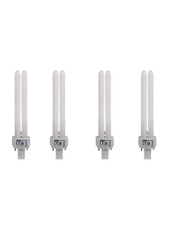 Osram Dulux D CFL Bulb, 26W 2 Pin, 4 Pieces, Daylight White
