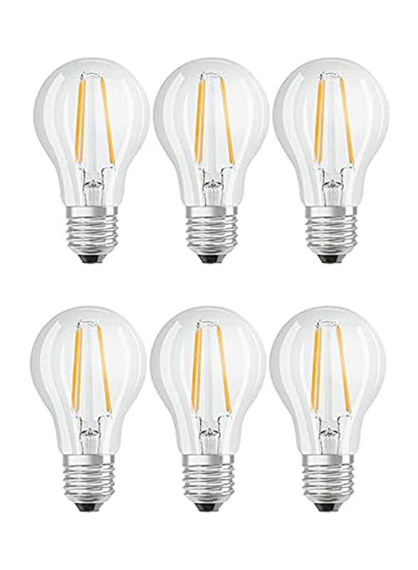 Osram Star Filament LED Bulb, 7W, E27, 2700K, 6 Pieces, White