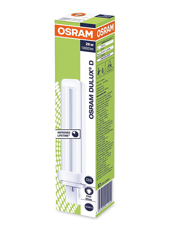 Osram CFL Bulb, 26W, 2 Pin, 5 Pieces, Warm White