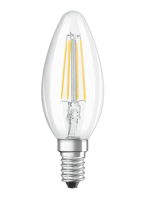 Osram Filament Classic B 40 Non-Dimmable LED Bulb, 4W, E14, 2700K, 10 Pieces, Warm White