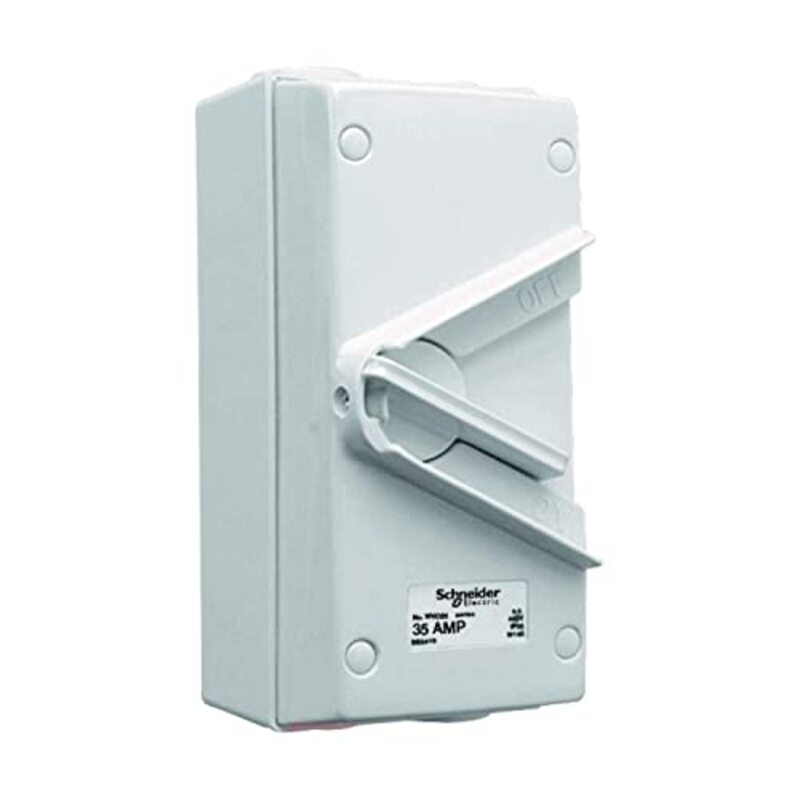 Schneider Electric 35A 440V Surface Mount Double Pole Isolating Switch IP66 weatherproof - Pack of 3