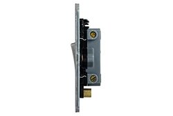 Schneider Electric GU1414-BSS 1 Gang Ultimate Screwless Flat Plate Intermediate Switch, Stainless Steel with Black Interior - Pack of 3