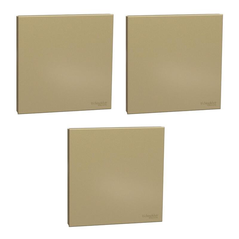 Schneider Electric Blank Plate, AvatarOn C, 1 gang, wine gold - Pack of 3