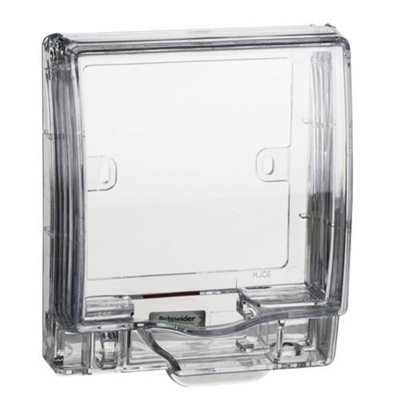 Schneider Electric HEAVY DUTY WEATHERPROOF THICK COVER TRANSPARENT SINGLE ONE GANG - E223RTR - Pack of 5