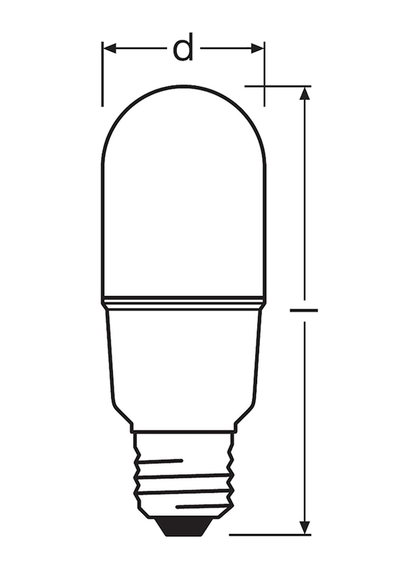 Osram Star Stick LED Bulb, 10W, E27, 2700K, Warm White