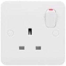 Schneider Electric Lisse White moulded - DP switched socket - 13 A - 230 V - 1 gang - white - GGBL3010DRDG