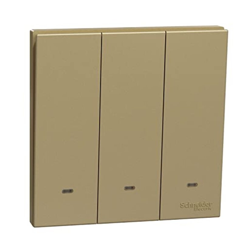 Schneider Electric Avataron C Switch With Fluorescent Locator E8733L1F_WG, 3 Gang, 16Ax Wine Gold 250 V 1 Way