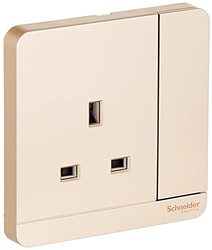 Schneider Electric E8315_WG_G12 AvatarOn Gold - Single switched socket - 13 A - 230 V - 1 gang -Gold - Pack of 3