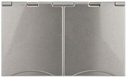 Schneider Electric GU3252WSS Flat Plate 13A Ultimate Twin Floor Socket (88 x 148mm) - Pack of 5
